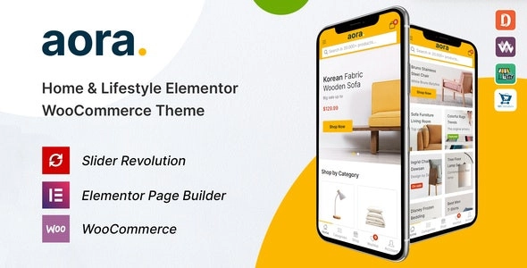 Aora Home & Lifestyle Elementor Woocommerce Theme 1.2.10