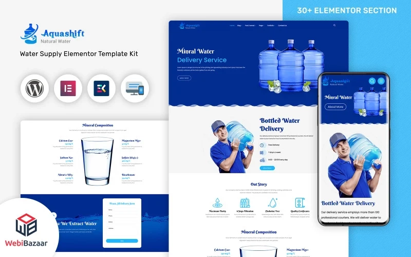 Aquashift Drinking Water Wordpress Delivery Services Theme Wordpress Theme 1.0