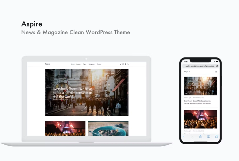 Aspire News & Magazine Clean Wordpress Theme 1.2.8