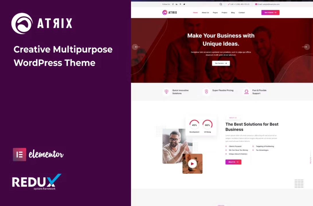 Atrix Creative Multipurpose Wordpress Theme 1.0.0