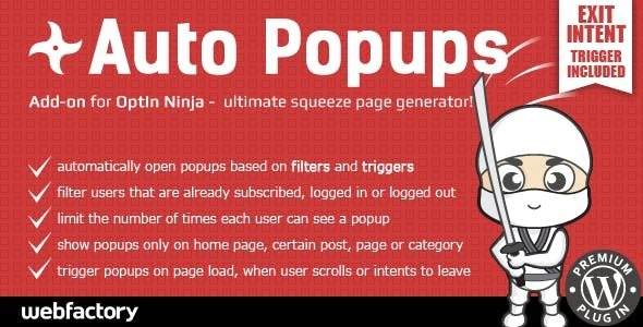 Auto Popups Add On For Optin Ninja 1.1.6