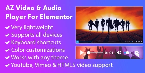 Az Video And Audio Player Addon For Elementor 2.0.0