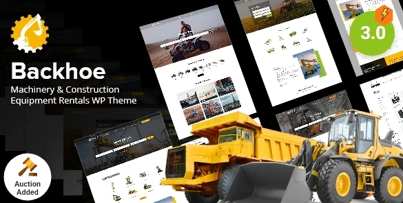 Backhoe Construction Equipment Rentals Wordpress Theme 2.0