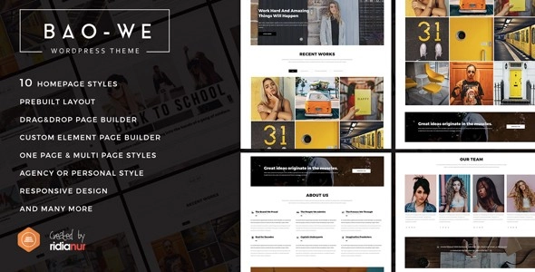 Baowe Responsive One/multi Page Portfolio Wordpress Theme 1.1