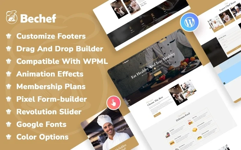 Bechef Theme For Food Recipe Bloggers &chefs Wordpress Theme 1.0.0