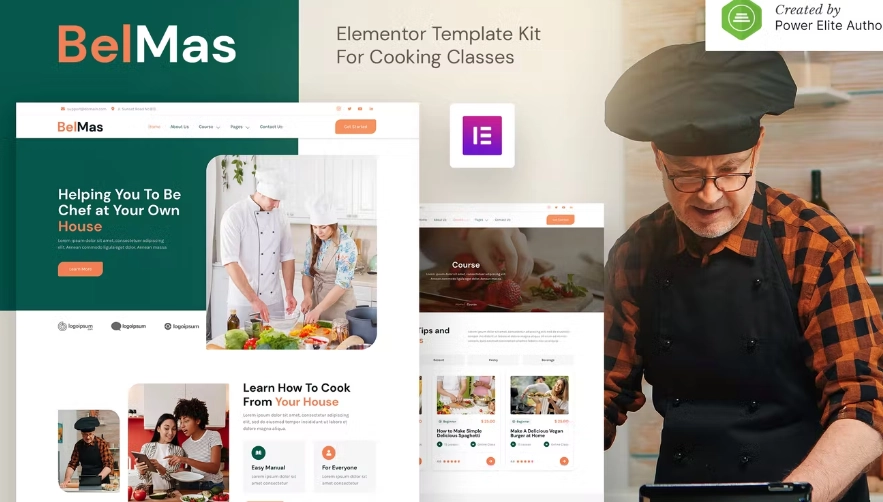 Belmas – Online Cooking Class & Workshop Elementor Template Kit