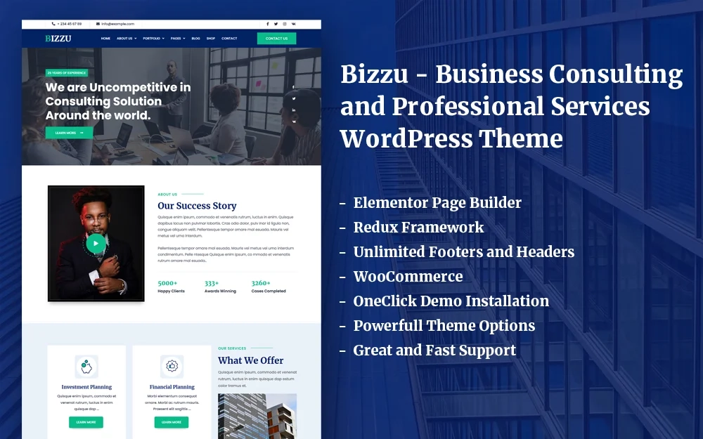 Bizzu Business Consulting And Professional Services Wordpress Theme 1.0.5
