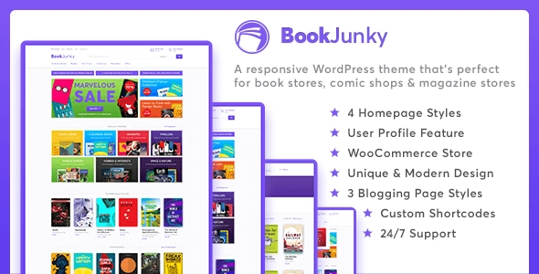 Bookjunky Woocommerce Book Store For Wordpress 1.0.6