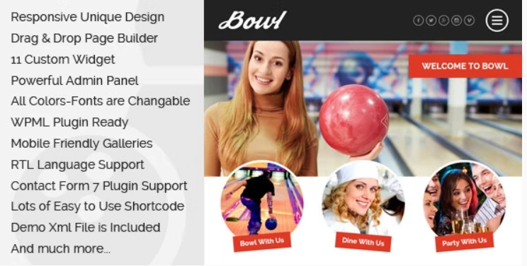 Bowl Responsive Bowling Center Wordpress Theme 1.6.2