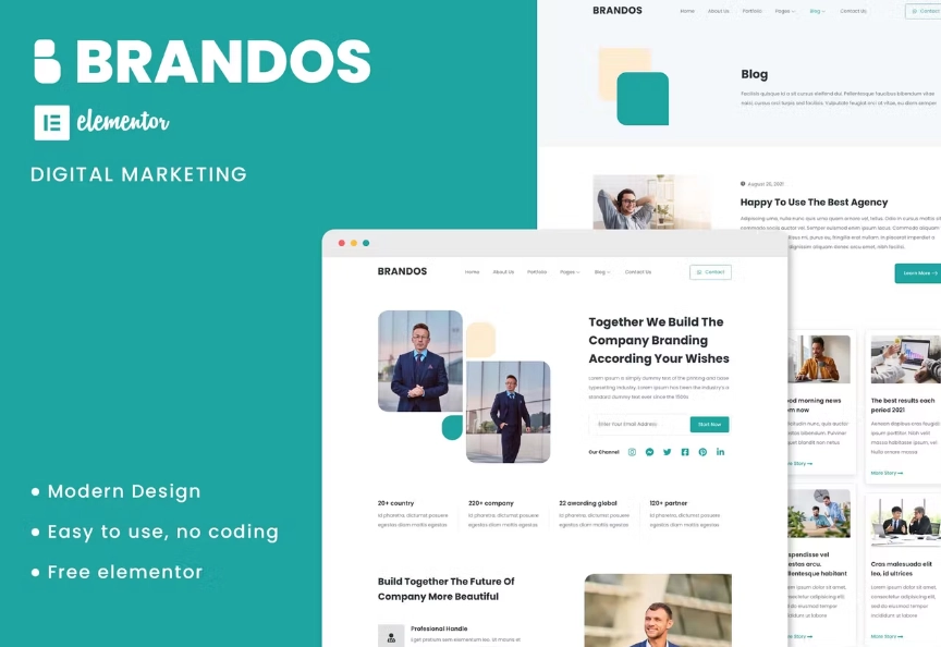 Brandos Digital Marketing Elementor Template Kit