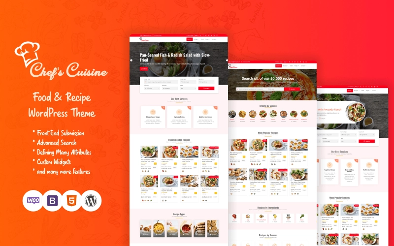 Chef's Cuisine Responsive Recipe Wordpress Theme 1.0.0