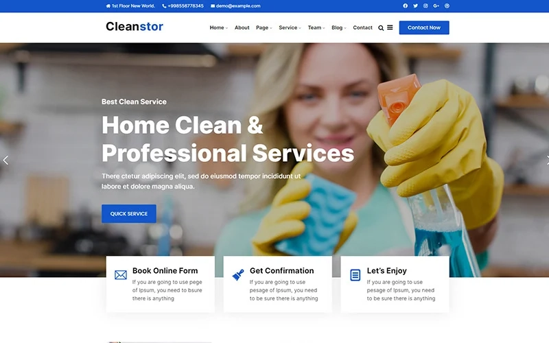 Cleanstor Cleaning Company Responsive Wordpress Theme 1.0.0