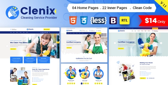 Clenix Cleaning Services Wordpress Theme 2.1.0