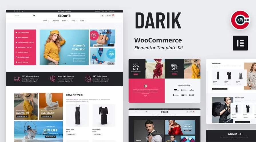 Darik Fashion Woocommerce Elementor Template Kit