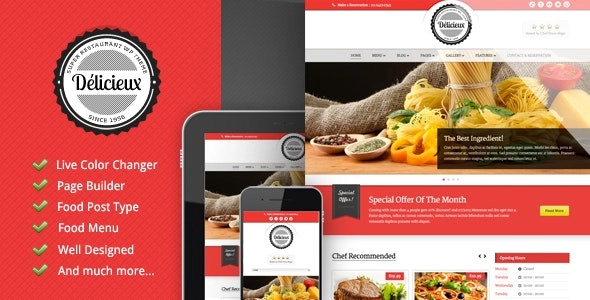 Delicieux Restaurant Wordpress Theme 1.3.1