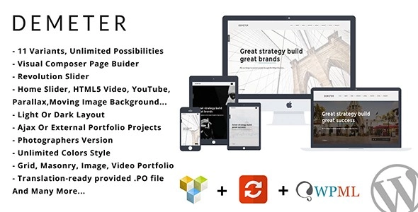 Demeter One Page Parallax Wordpress Theme 1.5.0