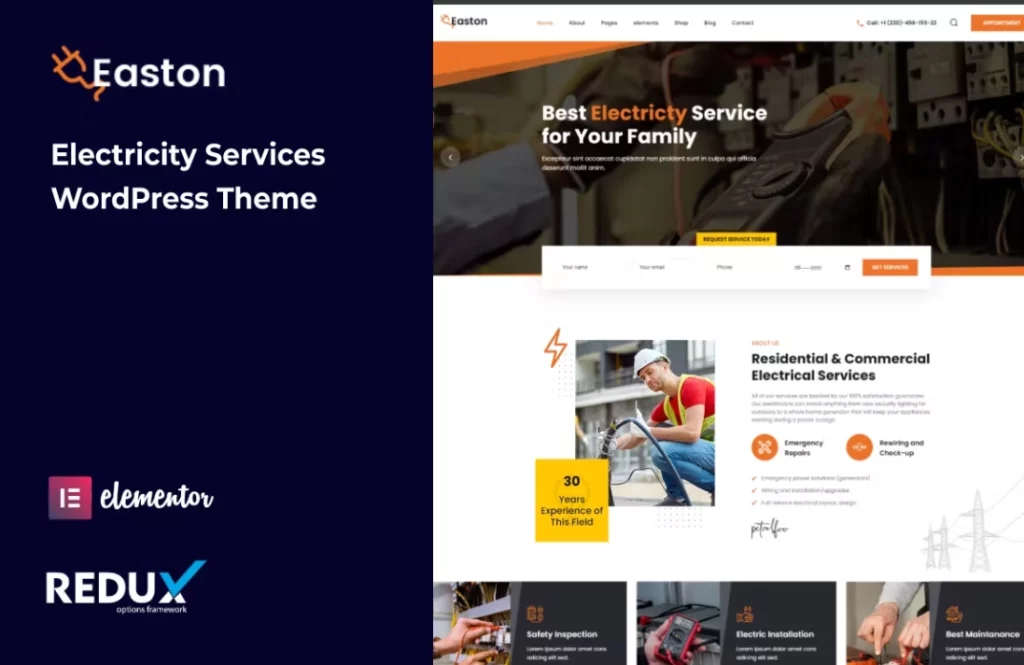 Easton – Electricity Services WordPress Theme 1.0.0