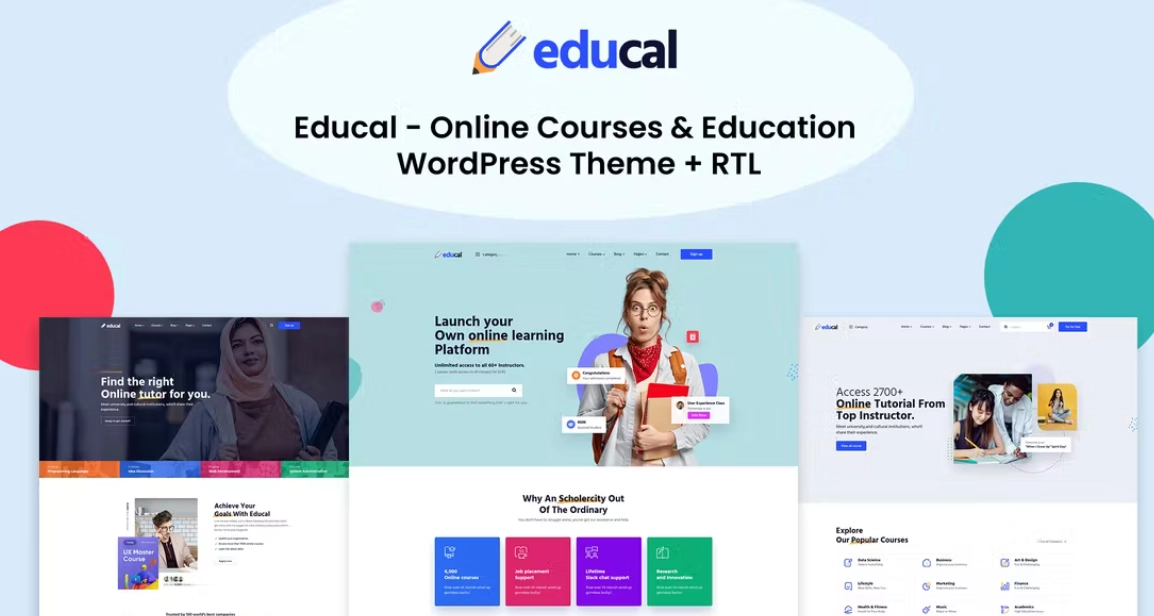 Educal Online Courses & Education Wordpress Theme + Rtl 1.2.7