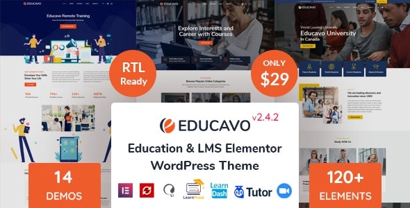 Educavo Online Courses & Education Wordpress Theme 3.0.3