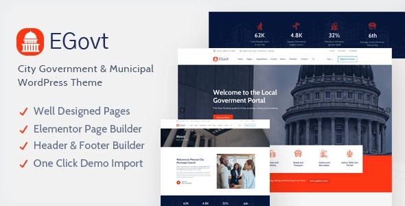 Egovt City Government Wordpress Theme 1.2.8