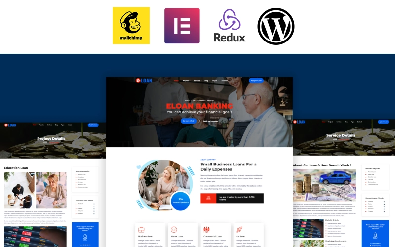 Eloan Banking, Loan And Insurance Elementor Wordpress Theme 1.0.0