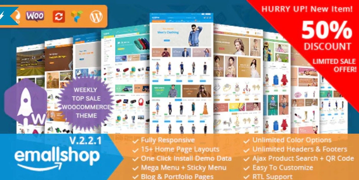 Emallshop Responsive Woocommerce Wordpress Theme 2.3.8