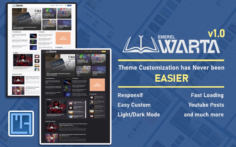 Emerel Warta Responsive Blog / Magazine / News Wordpress Theme Wordpress Theme 1.0