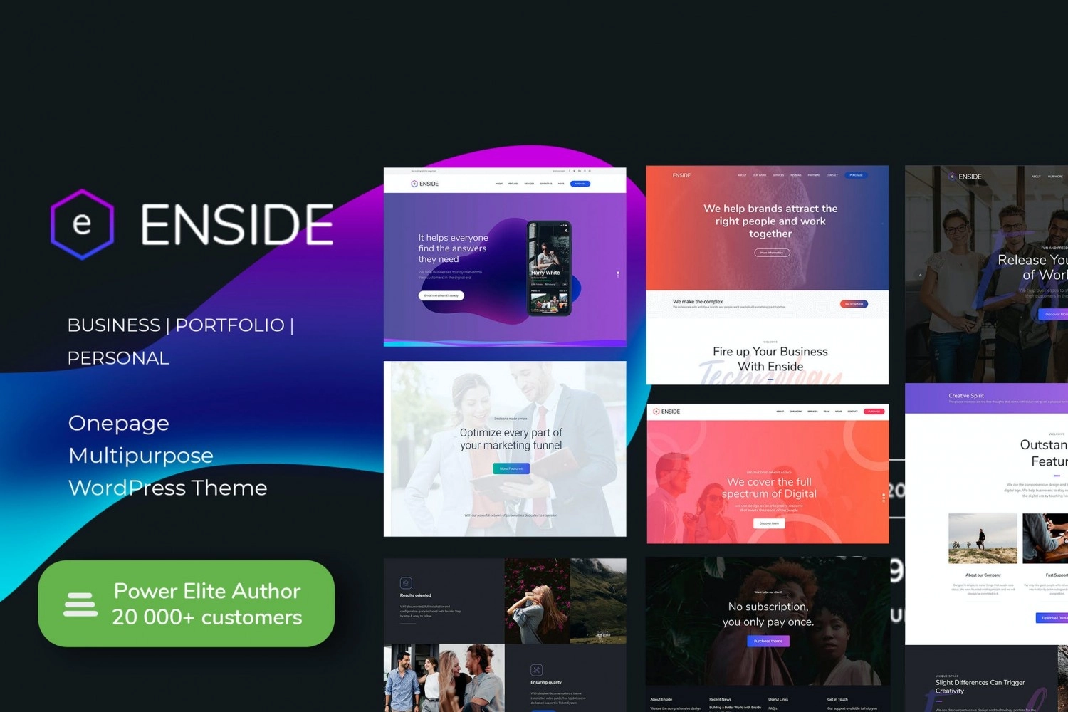 Enside Multipurpose Onepage Landing Page Wordpress Theme 1.5