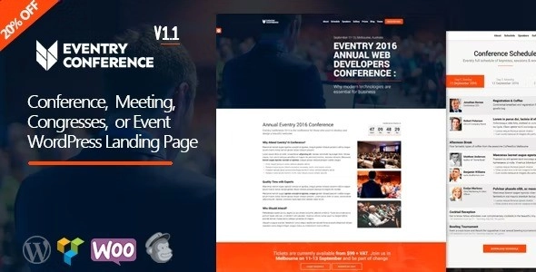 Eventry Conference Meetup Landing Page Wordpress Theme 1.2.5
