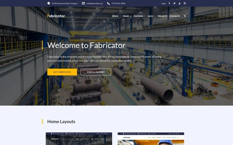 Fabricator Industrial Company Wordpress Elementor Theme Wordpress Theme 1.0.0