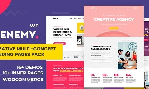 Genemy Creative Multi Concept Landing Pages Pack With Page Builder 1.6.6