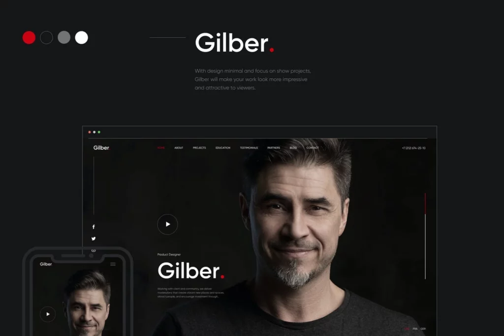 Gilber – Personal CV/Resume WordPress Theme 1.0.1