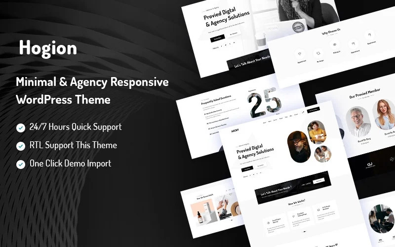 Hogion Minimal & Agency Responsive Wordpress Theme 1.0.0