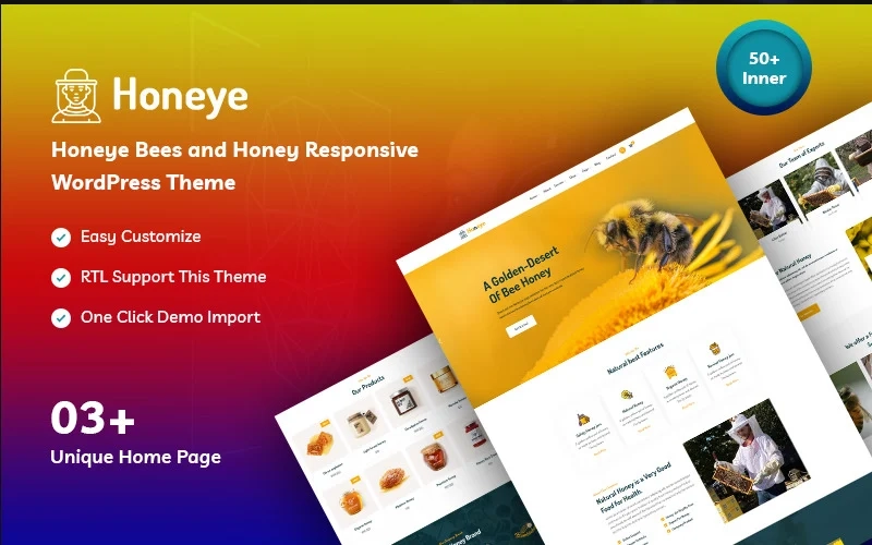 Honeye Bees And Honey Responsive Wordpress Theme 1.0.0