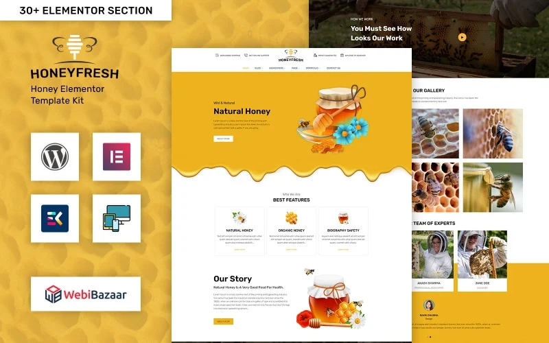 Honeyfresh Honey Farm & Production Elementor Wordpress Template Wordpress Theme 1.0