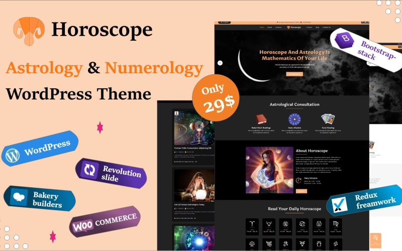 Horoscope Astrology And Numerology Wordpress Theme 1.0.0