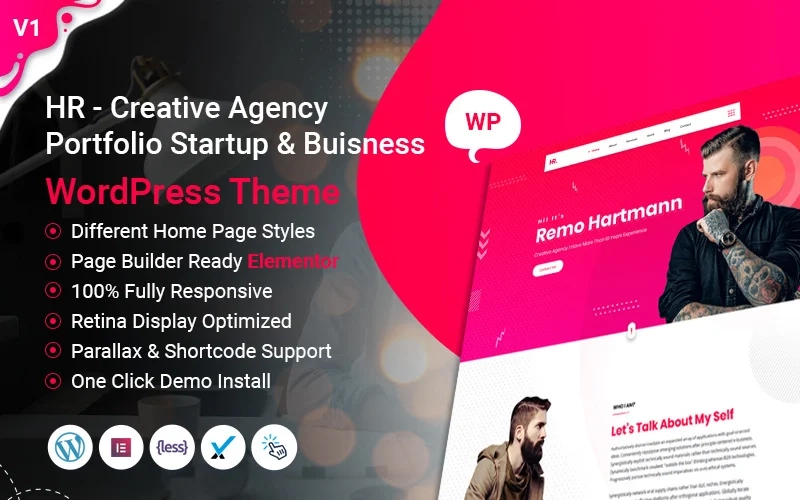 Hr Creative Agency Portfolio Startup Business Wordpress Theme 1.0