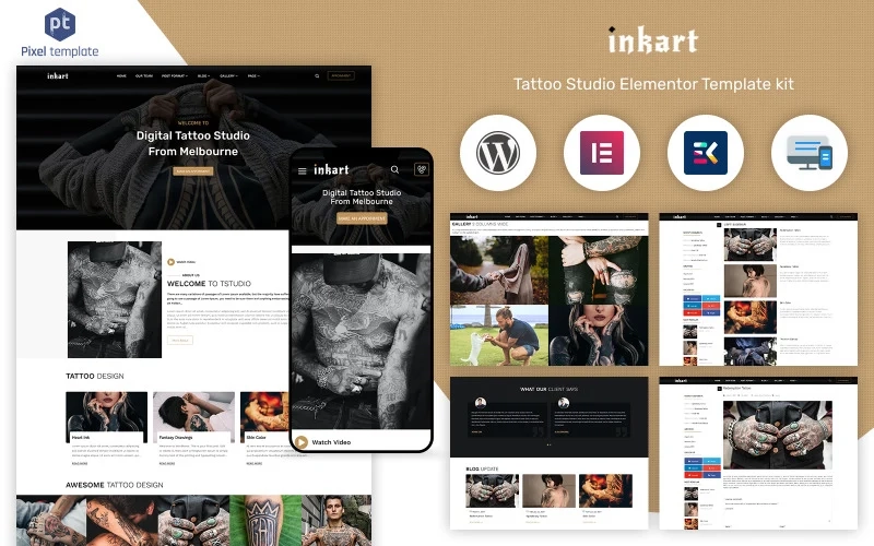 Inkart Tattoo Studio Artist Wordpress Wordpress Theme 1.0