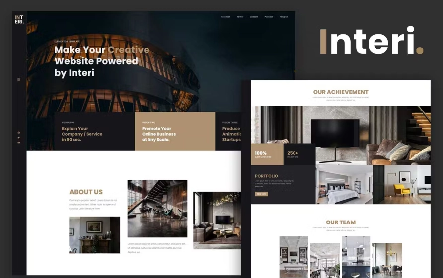 Interi Creative Elementor Template Kit