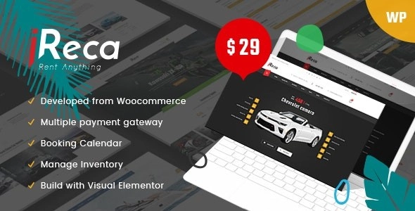 Ireca Car Rental Boat, Bike, Vehicle, Calendar Wordpress Theme 1.6.4