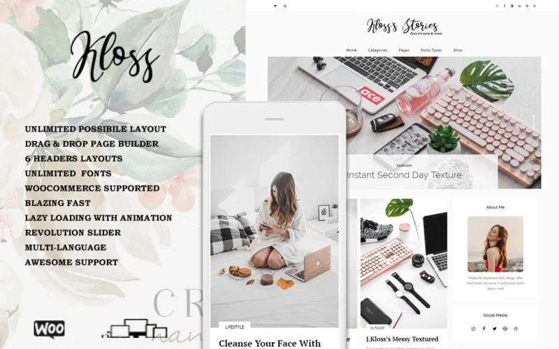 Kloss Elegant Wordpress Blog Theme Wordpress Theme 1.1.6