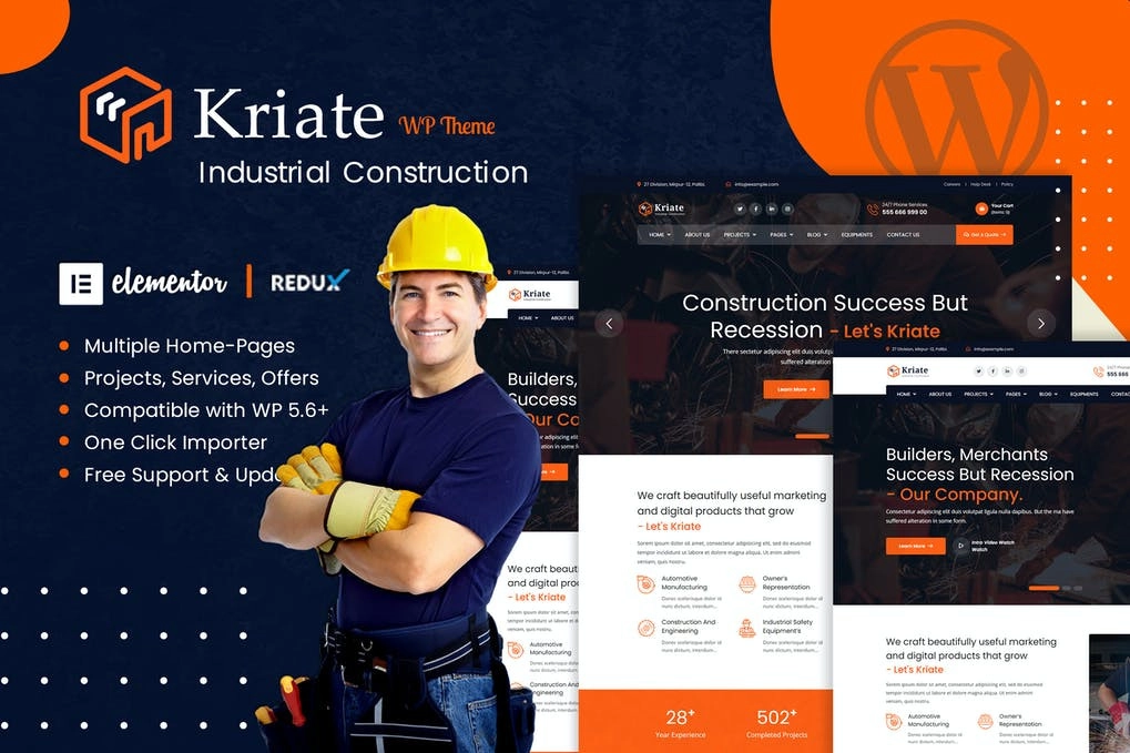 Kriate Industrial Construction Multipurpose Wordpress Theme 1.2