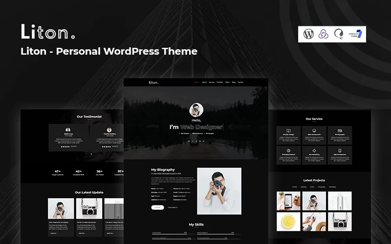 Liton Personal & Cv Responsive Wordpress Theme 1.0.0