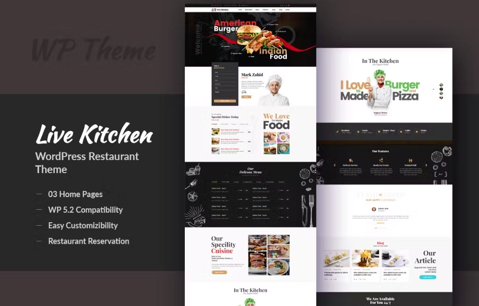 Livekitchen Modern Wordpress Theme 2.3