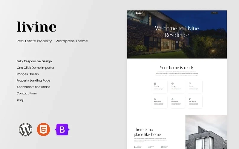 Livine Real Estate Residence Wordpress Theme Wordpress Theme 1.0