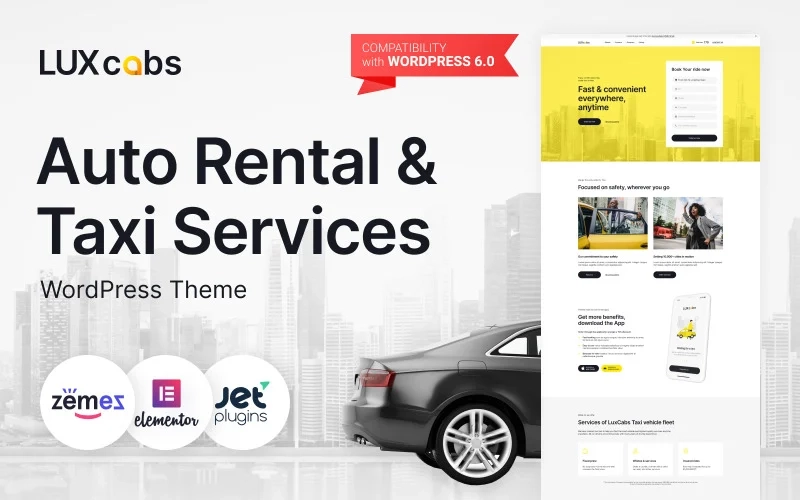 Luxcabs Auto Rental & Taxi Services Wordpress Theme 1.0.1