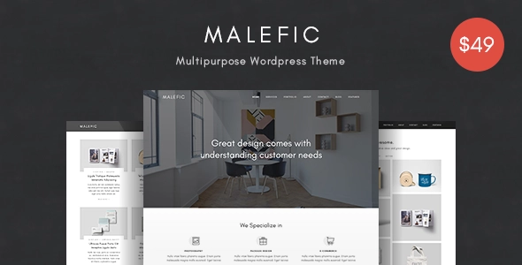 Malefic Multipurpose One Page Responsive Wordpress Theme 1.0.2