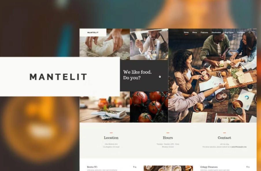 Mantelit Restaurant Wordpress Theme 1.0.7