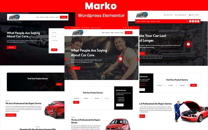 Marko Car Wash And Mechanic Service Wordpress Theme 1.0.0