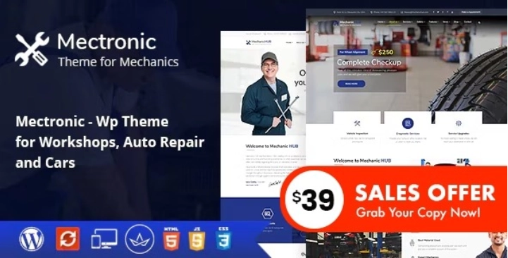 Mectronic Wordpress Theme For Car Repair Center 2.0